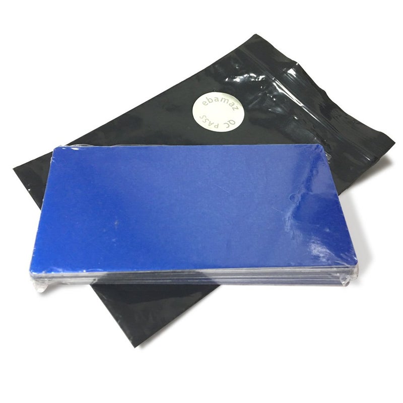 Ebamaz Anodized Aluminium Laser Engraved Mount Metal Plate Etching Sheets 100X50mm Round Corner with Adhesive (Blue,Blank,10PCS) - Image 1
